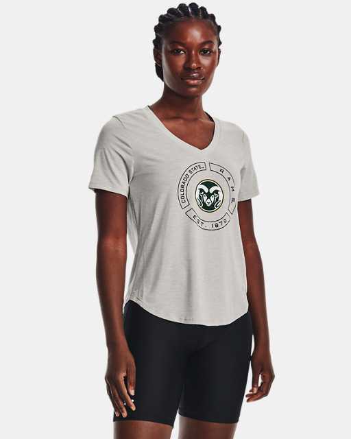Women's UA Breezy Collegiate Sideline V-Neck T-Shirt
